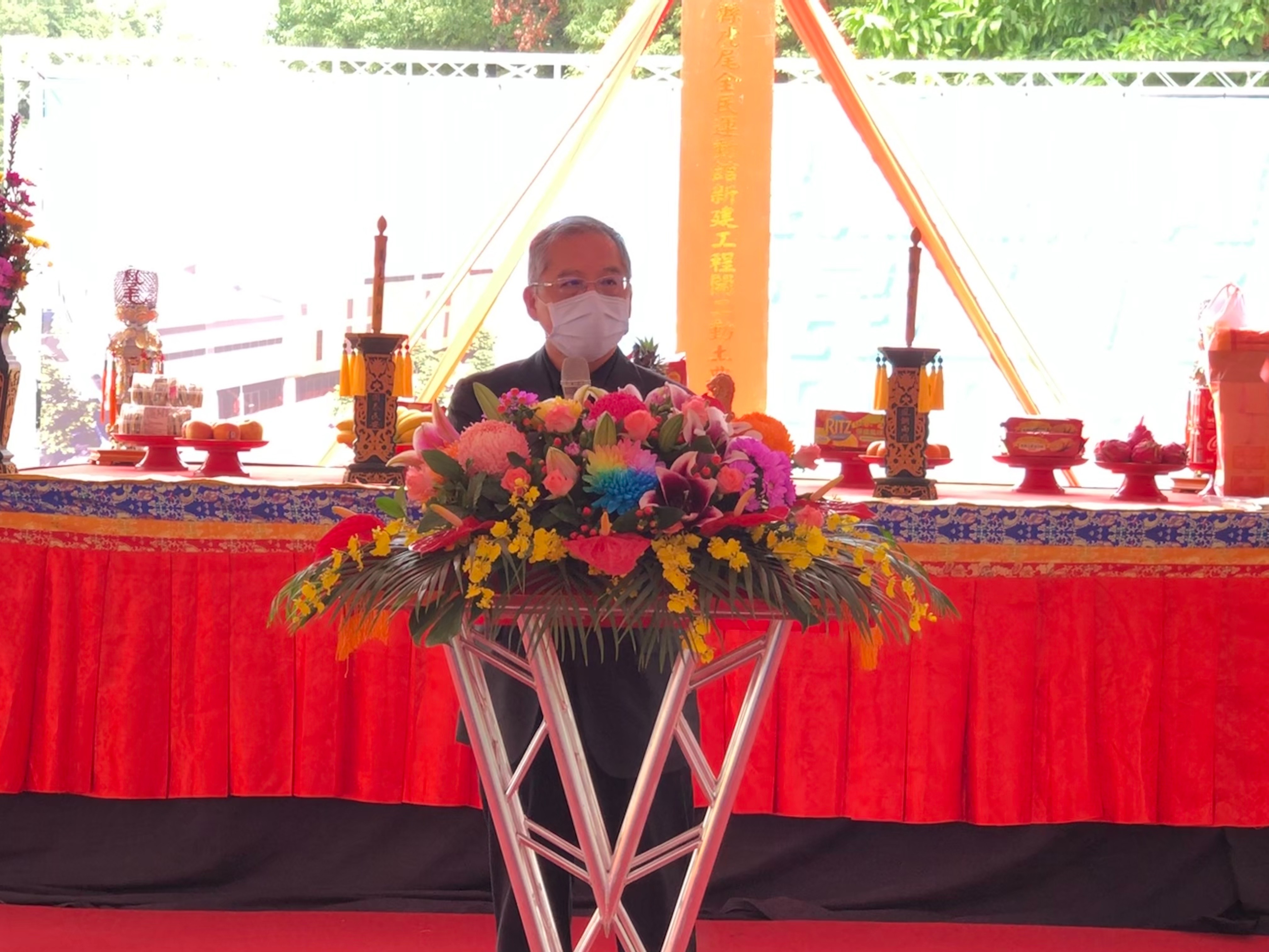 (圖)Work starts on the Civic Sports Center at Huwei, Yunlin. Councilor Yeh Ding-ping attends the groundbreaking ceremony.